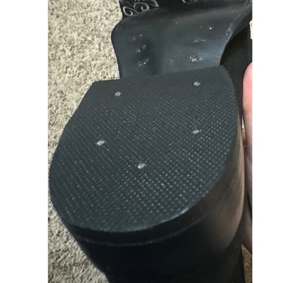 Stephy Women's Embroidered Crazy Black Square Toe Boot Size 7.5 New No Box - Picture 7 of 7